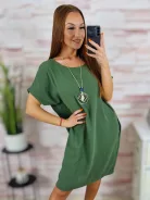 Nyakláncos, csípőnél zsebes, rövid ujjú ruha L-XL