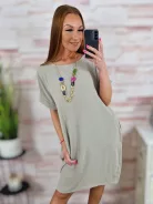 Nyakláncos, csípőnél zsebes, rövid ujjú ruha L-XL