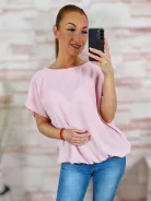 Rövid ujjú, gumis aljú, kereknyakú felső M-L