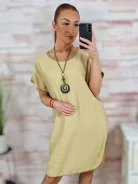 Nyakláncos, pamut és viszkóz anyagú, rövid ujjú ruha L-XL
