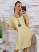 Nyakláncos, pamut és viszkóz anyagú, rövid ujjú ruha L-XL