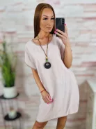 Nyakláncos, pamut és viszkóz anyagú, rövid ujjú ruha L-XL