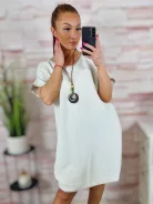 Nyakláncos, pamut és viszkóz anyagú, rövid ujjú ruha L-XL