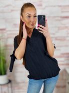 Gumis aljú, rövid ujjú, v nyakú felső M-L