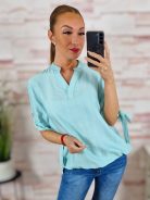 Gumis aljú, rövid ujjú, v nyakú felső M-L