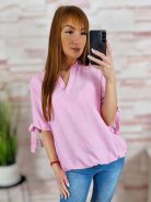 Gumis aljú, rövid ujjú, v nyakú felső M-L