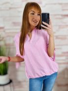 Gumis aljú, rövid ujjú, v nyakú felső M-L