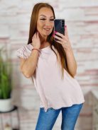 Hímzett pillangó ujjú, 100% pamut felső M-L