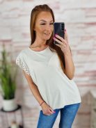 Hímzett pillangó ujjú, 100% pamut felső M-L