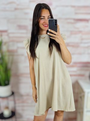 Pillangó ujjú, a vonalú, nyári ruha S-M