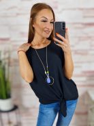 Nyakláncos, alján megkötős, ujjatlan felső L-XL