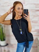 Nyakláncos, alján megkötős, ujjatlan felső L-XL