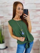 Nyakláncos, alján megkötős, ujjatlan felső L-XL