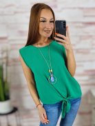 Nyakláncos, alján megkötős, ujjatlan felső L-XL