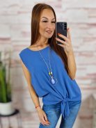 Nyakláncos, alján megkötős, ujjatlan felső L-XL