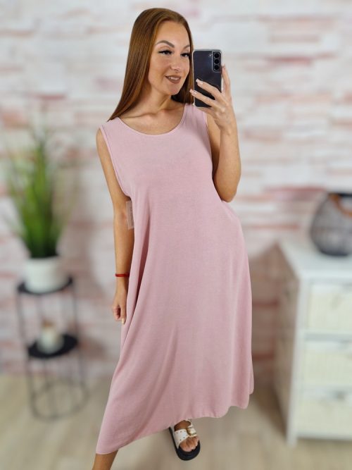 A vonalú, ujjatlan, nyári ruha L-XL