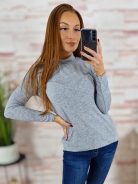 Félgarbós nyakú, gépi kötött anyagú, hosszú ujjú felső S-M-L