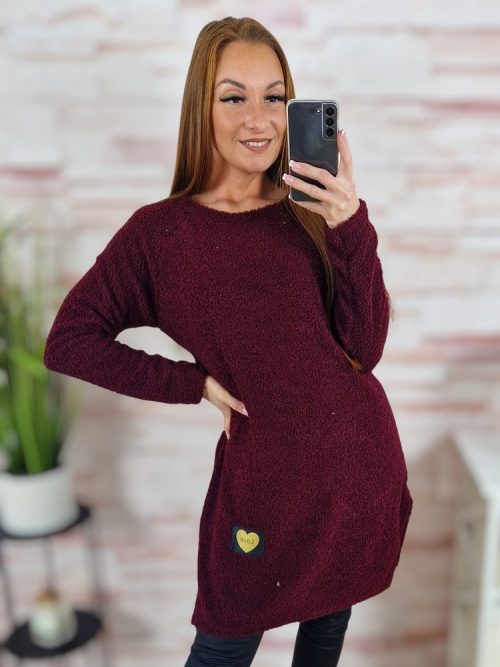 Két oldalt sliccelt, vastagabb anyagú tunika M-L