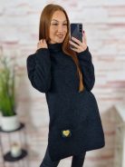 Garbós nyakú, oldalt sliccelt, vastagabb anyagú tunika M-L