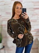 Kerekített aljú, vastagabb anyagú, hosszú ujjú felső M-L