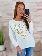 Szív mintás, hátul hosszított, pamut és viszkóz anyagú felső L-XL