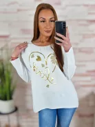 Szív mintás, hátul hosszított, pamut és viszkóz anyagú felső L-XL