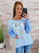 Szív mintás, hátul hosszított, pamut és viszkóz anyagú felső L-XL