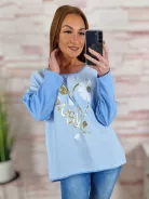 Szív mintás, hátul hosszított, pamut és viszkóz anyagú felső L-XL