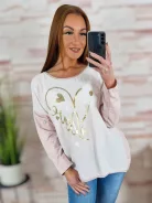 Szív mintás, hátul hosszított, pamut és viszkóz anyagú felső L-XL
