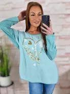 Szív mintás, hátul hosszított, pamut és viszkóz anyagú felső L-XL
