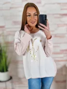Szív mintás, hátul hosszított, pamut és viszkóz anyagú felső L-XL