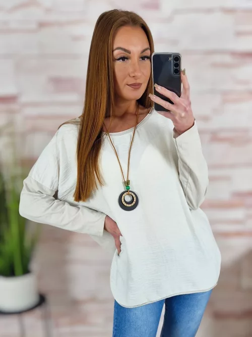 Nyakláncos, ejtett vállú, pamut és viszkóz anyagú felső L-XL