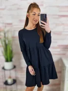 Fodros aljú, hosszú ujjú, pamut ruha S-M-L