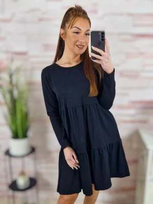 Fodros aljú, hosszú ujjú, pamut ruha S-M-L