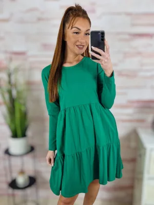 Fodros aljú, hosszú ujjú, pamut ruha S-M-L