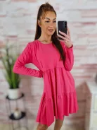 Fodros aljú, hosszú ujjú, pamut ruha S-M-L