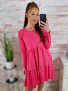 Fodros aljú, hosszú ujjú, pamut ruha S-M-L