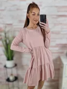 Fodros aljú, hosszú ujjú, pamut ruha S-M-L