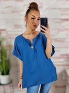 Farmerhatású, 100% tencel anyagú, díszgombos felső L-XL