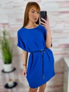 Rövid ujjú, egyenes fazonú, öves ruha M-L-XL