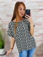 Mintás, fodros és rövid ujjú felső L-XL