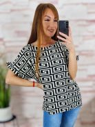 Mintás, fodros és rövid ujjú felső L-XL