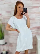 Virágmintás, pamut és viszkóz anyagú, rövid ujjú ruha L-XL