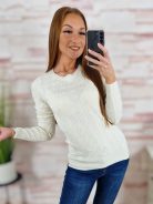 Anyagában csavart mintás, gépi kötött anyagú felső XS-S-M