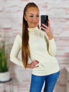 Garbós nyakú, puha, gépi kötött anyagú felső S-M