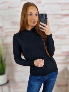 Félgarbós nyakú, puha, gépi kötött anyagú felső M-L