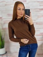 Félgarbós nyakú, puha, gépi kötött anyagú felső M-L