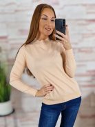 Félgarbós nyakú, puha, gépi kötött anyagú felső M-L