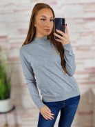 Félgarbós nyakú, puha, gépi kötött anyagú felső M-L