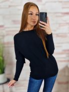 Denevér ujjú, bordázott anyagú, kötött felső M-L